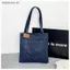 # HB # Túi Tote Denim màu xanh đậm Miếng dán phía trước chống mài mòn Nhà thơ Dây đeo chắc chắn mềm mại để đi học Sách tạp hóa mang theo.