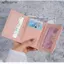 # HB # Ví da PU Mini dễ thương In hoa nhiều khe cắm thẻ Ví mỏng nhẹ cho bé gái Quà tặng mua sắm chuyến đi ngắn.