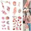 YUUKII 1 / 4 Miếng dán hình xăm tạm thời vết thương, Nhãn dán hình xăm sẹo mắt cá chân Cosplay lâu trôi thực tế, Nhãn dán hình xăm sẹo chống thấm nước