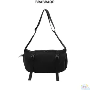 Túi đeo vai đơn BRABRAA, Chất liệu Nylon Túi đeo chéo dung tích lớn, Ba lô thông thường phong cách Hàn Quốc hợp thời trang Trang phục thường ngày