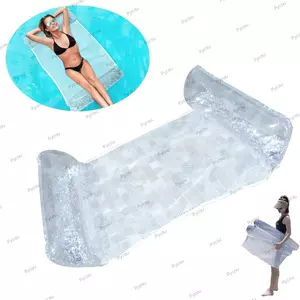 Võng bể bơi bơm hơi PYCOU Nổi, Võng nước PVC bơm hơi, Vòng bơi biển có thể gập lại di động cho sông và bể bơi bãi biển