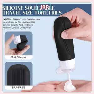 JRP 90ml / bộ Silicone Du Lịch Mỹ Phẩm Chai Rỗng Bóp Hộp Đựng Chống Rò Rỉ Chai Đổ Lại Cho Dầu Gội Dầu Xả Lotion JRP