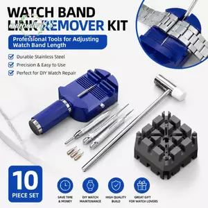 CATMALLER88 10 chiếc Công cụ loại bỏ liên kết đồng hồ, Điều chỉnh vòng tay đồng hồ thanh lò xo đa năng, Dụng cụ mở vỏ dễ dàng Bộ công cụ sửa chữa đồng hồ chống nước Pin đồng hồ