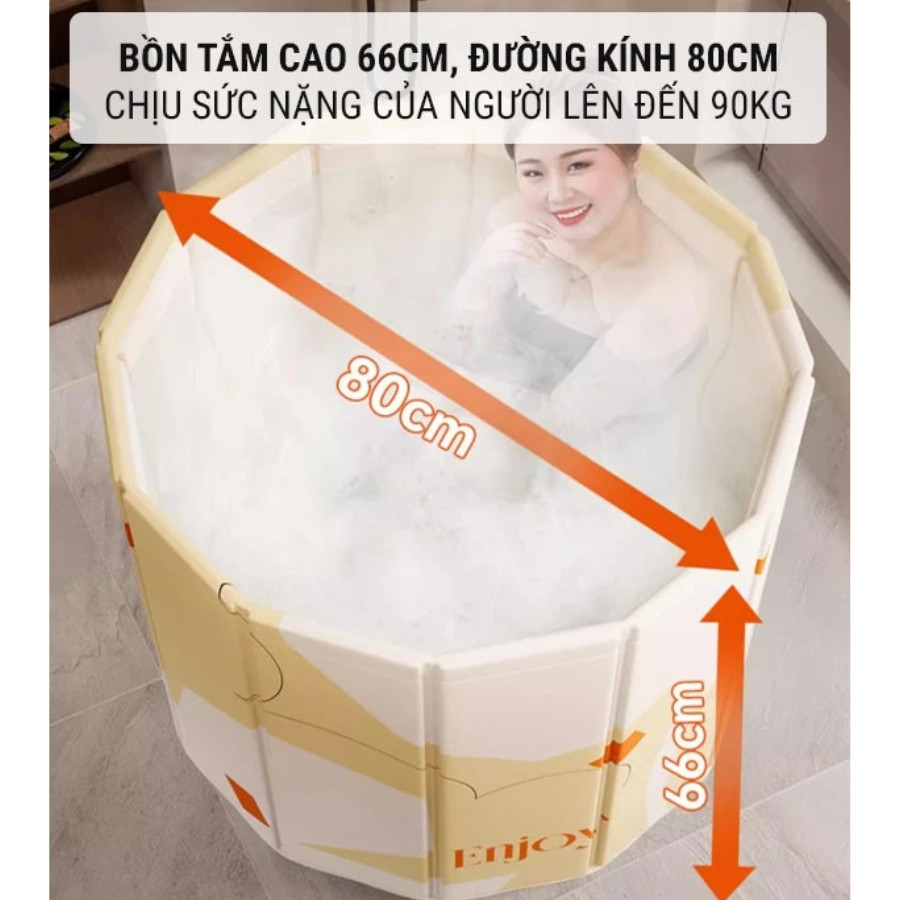 Bồn Tắm Gấp Gọn Cho Người Lớn Loại Dày, Bể Bơi Gấp Gọn Cho Bé, Bồn Ngâm Người Dung Tích 150L