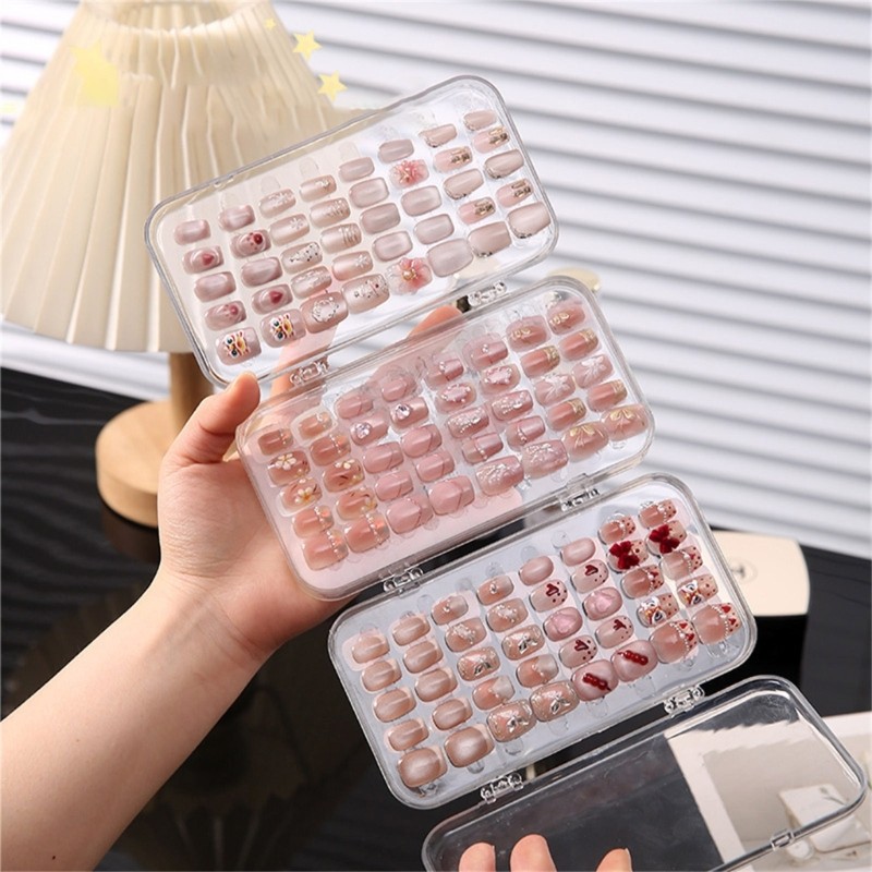 COO 3 Gấp Trong Suốt Móng Tay Nghệ Thuật Hộp Bảo Quản Có Băng Dính Hộp Nhựa Đa Năng Cho Văn Phòng Gia Đình Phòng Tắm Organ