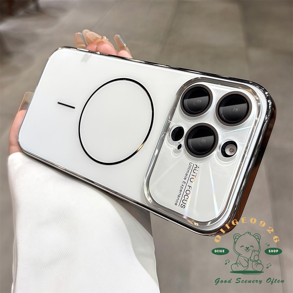 Aurora cửa sổ lớn mờ từ tính Vỏ điện thoại iphone16 Pro Max 15 14 13 12 11 vỏ cho vỏ iPhone Vỏ mềm silicon TPU chống sốc
