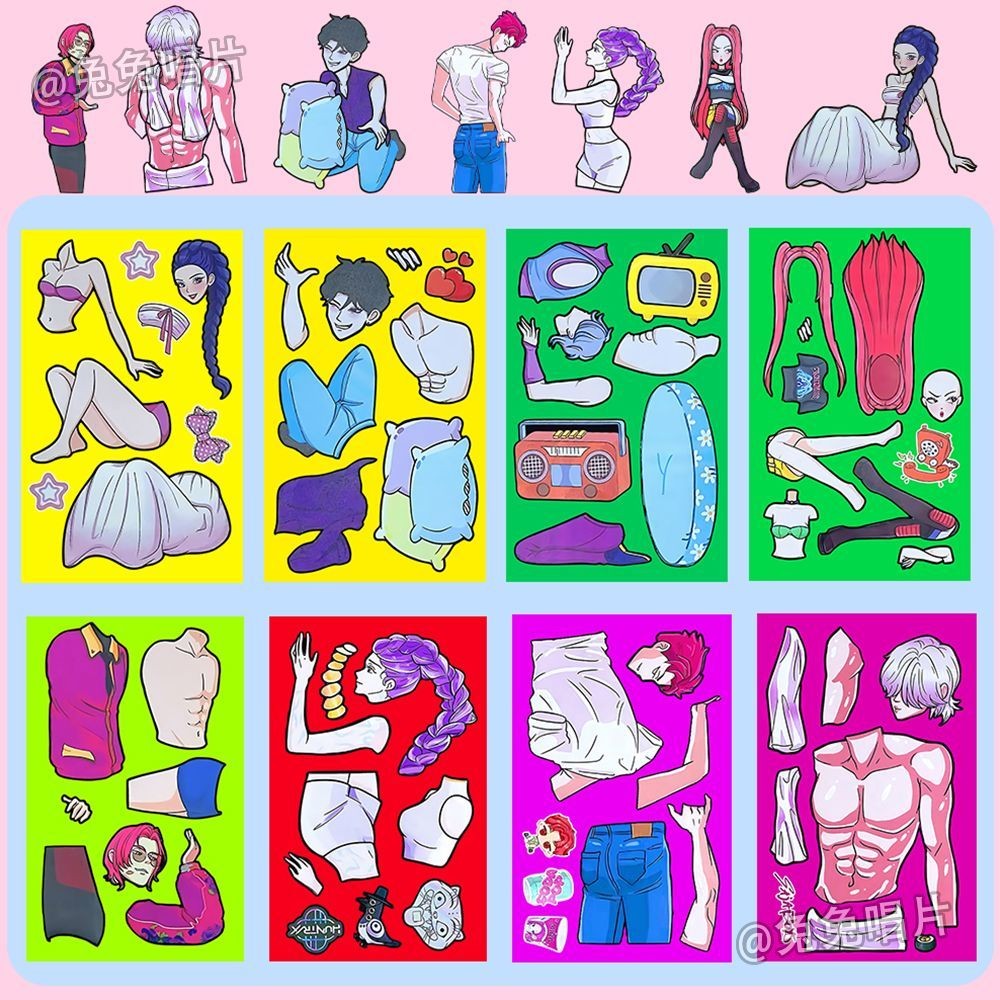 8 Chiếc KPop Demon Hunters SAJA BOYS Reload Sticker JINU RUMI Anime Perimeter Trang Trí