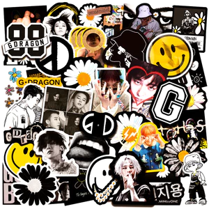Bộ 50 G DRAGON DánIns Phong Cách Đen Trắng Nhãn Sổ Tay Ván Trượt Chai Nước Trang Trí Chống Thấm Nước Tài Khoản Tay Graffiti