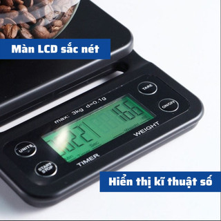 AIMVUKES Cân pha cà phê tiểu ly điện tử mini Cân điện tử nhà bếp mini Cân cà phê nhỏ giọt 0.1g - 5kg