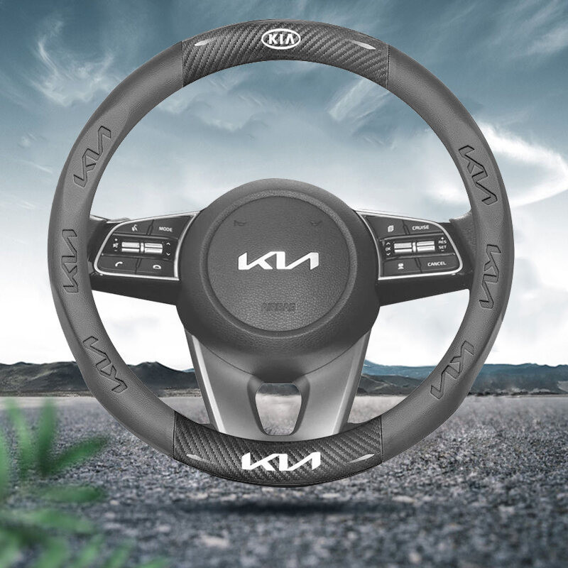 Bọc Vô Lăng Bằng Sợi Carbon Ô Tô Chống Trơn Trượt Thích Hợp Cho Xe KIA K2 K3 K4 K5 Sorento Sportage Ceed Soul Rio Seltos Cerato Picanto