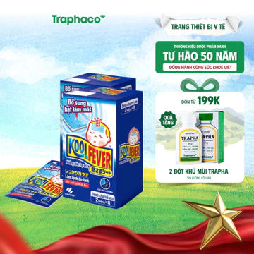 thuyfchi- TTBYT Miếng Dán Hạ Sốt Koolfever Dành Cho Trẻ Em Traphaco - Hỗ Trợ Hạ Sốt, Mát Da, Giảm Nhiệt Hộp 8 Gói