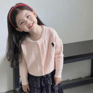 Phong Cách Mới Quần Áo Thu Đông Phiên Bản Hàn Quốc Xoắn Thêu Bé Gái Dệt Kim Cardigan Áo Len Cho Bé Trẻ Em Dài Tay