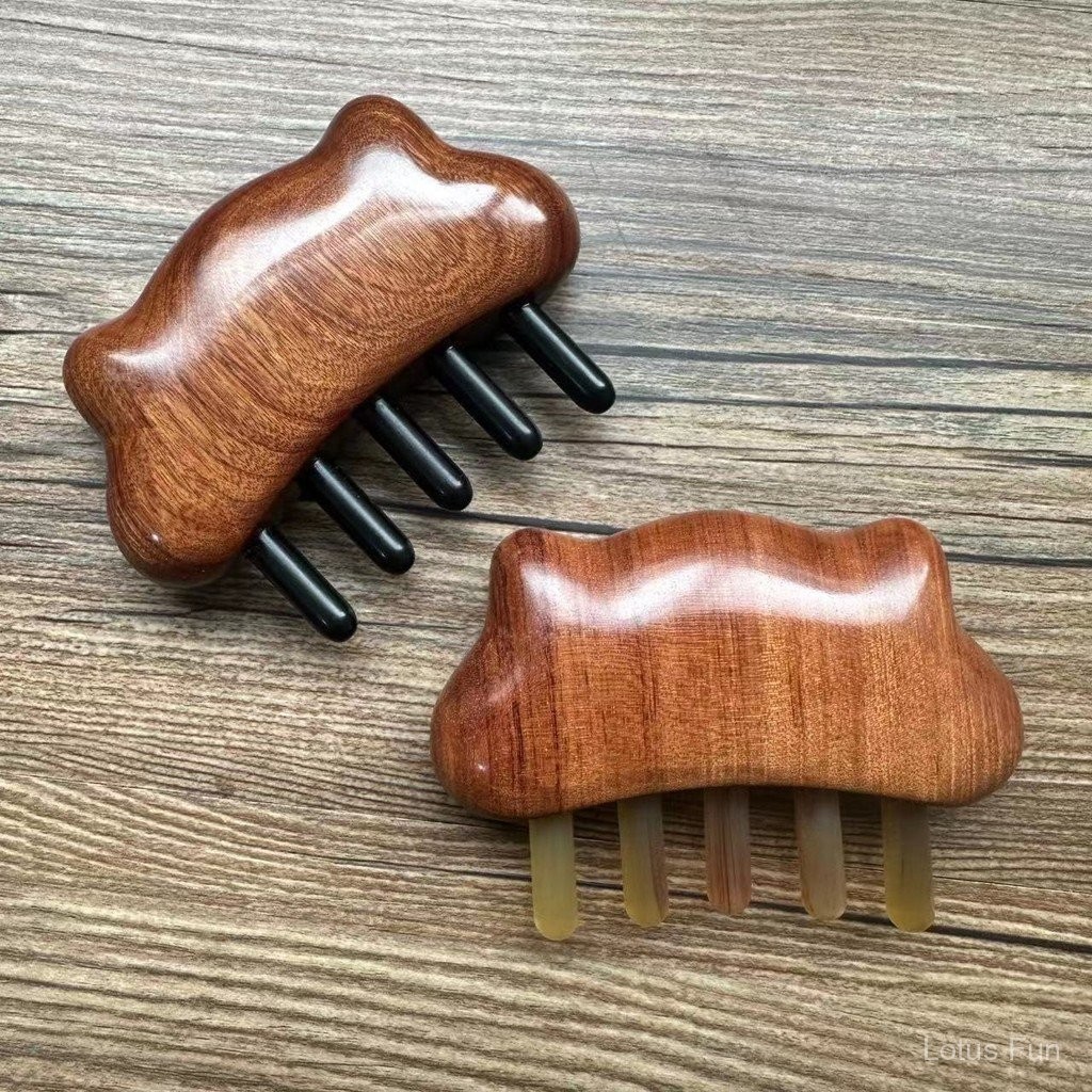 Gỗ Đàn Hương Sừng Đen Massage Lược Dễ Thương Mèo Con Đầu Tai Kinh Tuyến Bàn Chải Toàn Thân Máy Mát Xa Móng Vuốt Tự Nhiên Lược Làm Dày Toàn Bộ Sản Xuất Gỗ