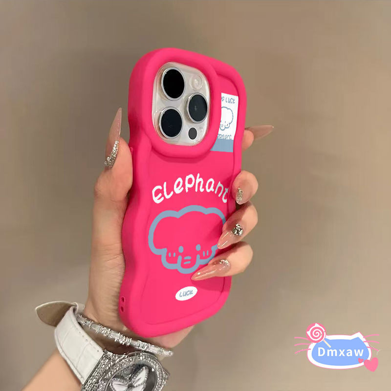 Ốp Điện Thoại Simple Line Elephant 3D Wave Matte Cho Samsung Galaxy M35 S25 S24 S23 Plus S22 Ultra S21 S20 FE + 5G 4G Vỏ Màu Trơn Hoạt Hình Dễ Thương Ốp Lưng Mềm Chống Sốc