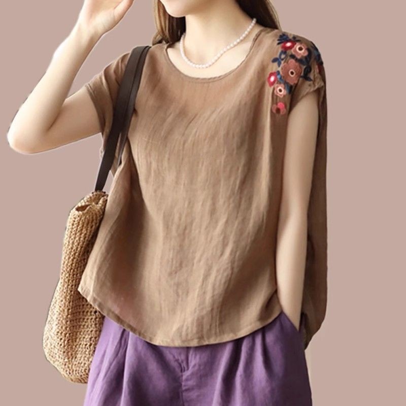Áo thun Cotton dành cho nữ, thoáng mát mùa hè với thiết kế đơn giản mà thời trang