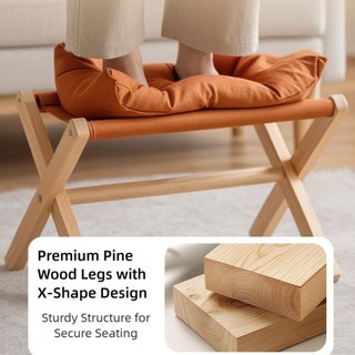 NOTE1 Velvet Foottool, Vải nhung mềm có thể giặt được Tựa chân mềm, Vỏ có thể tháo rời đa chức năng Sofa gỗ nguyên khối Ottoman Hộ gia đình