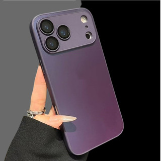 Có logo Nâng cấp Light Sand Nano Glass Lens Cover Frosting Casing cho IPhone 17 17Air 16 15 14 Plus 13 12 11 Pro Max Hard Case Chống cháy nổ và chống trầy xước