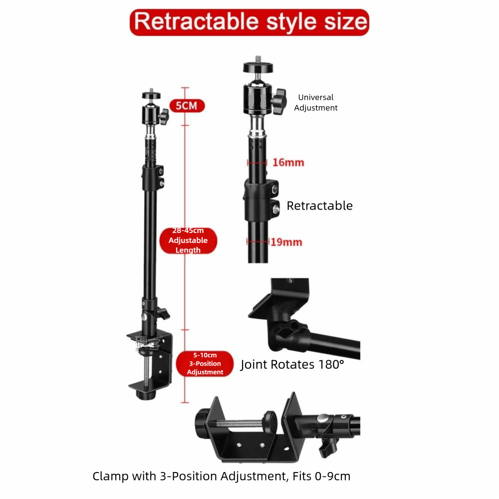 Giá đỡ máy ảnh Mini SAIA, cố định kẹp 360° Giá đỡ giường màn hình xoay cho bé, Giá đỡ PTZ Camera có thể thu vào không đục lỗ cho Ezviz TP-LINK