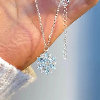 Mặt Dây Chuyền Bông Tuyết Với Topaz Và Aquamarine - Trang Sức Nữ Đẹp Mắt