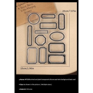 JIANWU Vintage Rỗng Biên Giới Nhãn Vật Liệu Phong Cảnh Cắt Dán Trong Suốt Silicon Tem Sáng Tạo DIY Tạp Chí Văn Phòng Phẩm