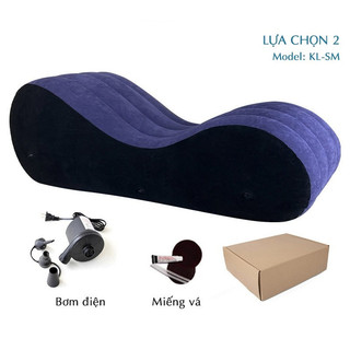 [Che tên] Ghế tình yêu bơm hơi cao cấp KL-SM kèm bơm điện, Ghế bơm hơi tình yêu chữ S Lazy Sofa cao cấp gấp gọn