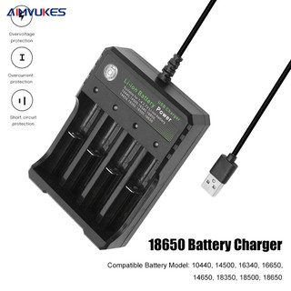 AIMVUKES  Bộ sạc pin lithium-ion bốn kênh 18650-tự ngắt thông minh điện áp đầu ra 3.7V - 4.2V phù hợp với nhiều loại pin