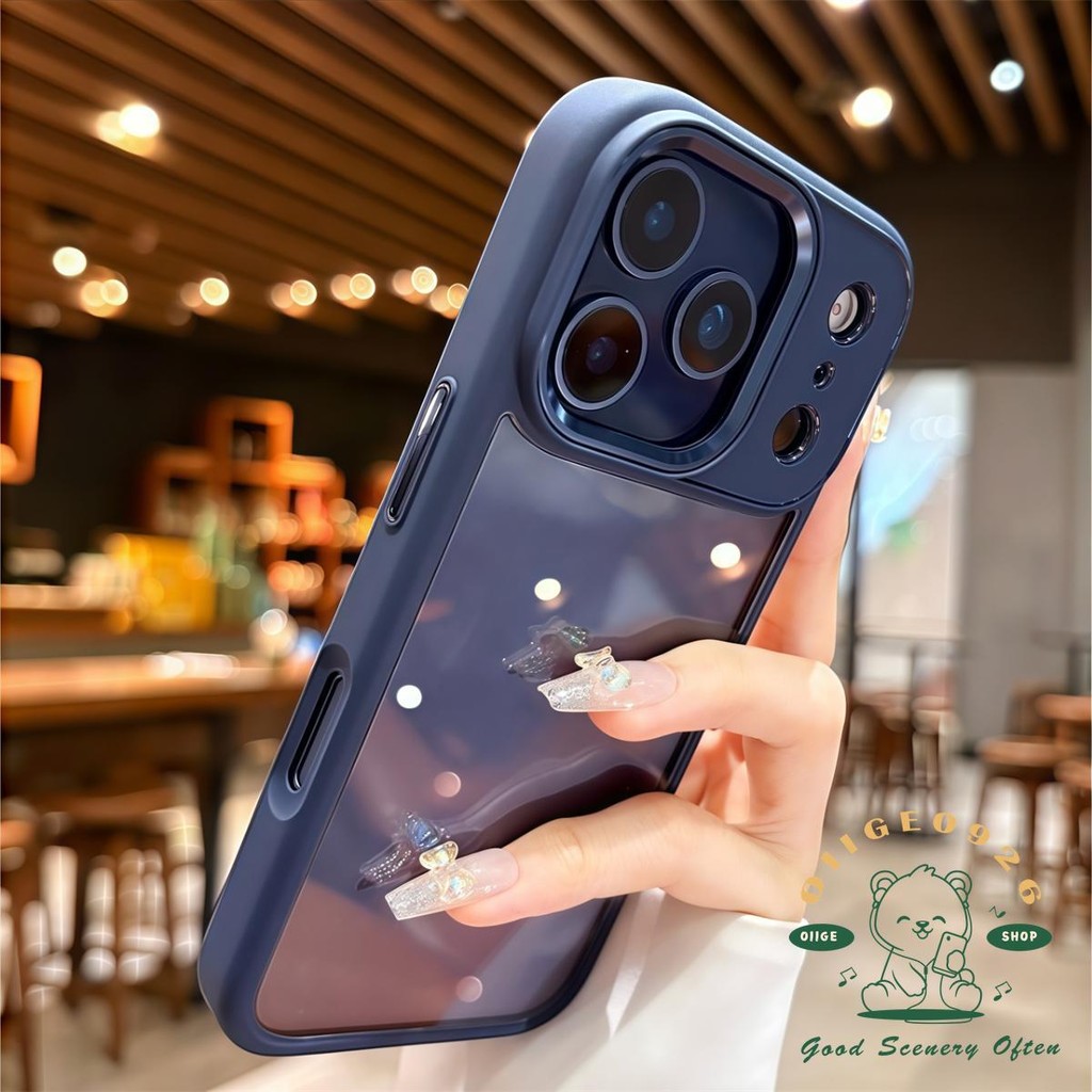 【 Ốp lưng iPhone17 】 Vỏ điện thoại acrylic da lỏng màu cam iphone17 Pro Max 16 15 14 13 12 cho vỏ iPhone Vỏ mềm silicon TPU chống sốc