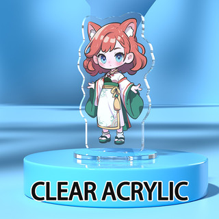 Custom Figure Mini Standee Cartoon Design Anime Game Charm Personalized Desk Model Keychain Gift Clear Acrylic Stand