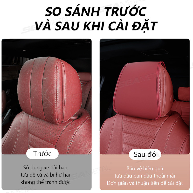 SEAMETAL Ghế Ngồi Ô Tô Tựa Đầu Bảo Vệ Bao Túi Bảo Quản Da PU Bền Xe Cổ Gối Ô Tô Ô Tô Chống Bụi Chống Trầy Xước Đa Năng
