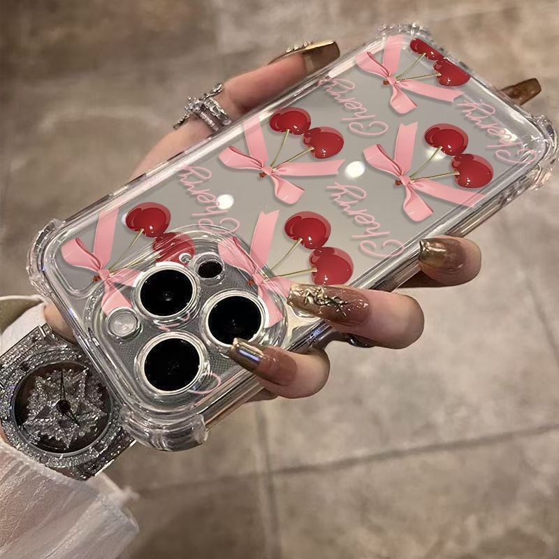 【✨Spot】[Vỏ điện thoại Bow Cherry] ốp lưng iphone 16promax /Apple 15promax / 14plus / 13, chống sốc