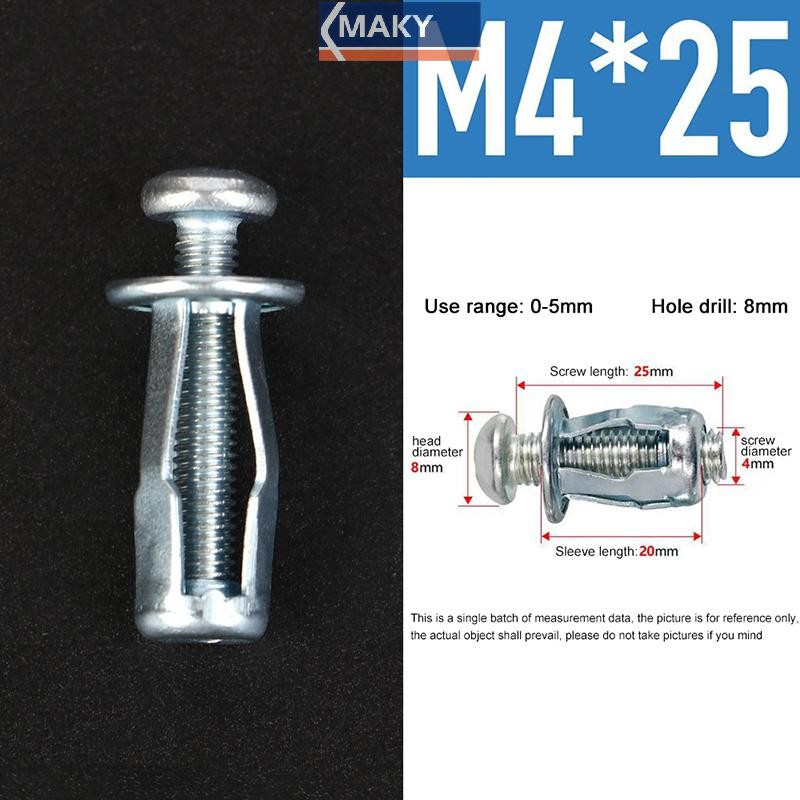 Onetimingcool 10 Bộ M4 / M5 / M6 Jack Nuts Vít Kim Loại Ô Tô Cánh Hoa Hạt Có Ốc Vít Cho Rỗng Tường Sắt Da VN