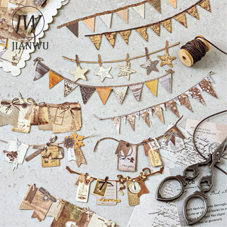 JIANWU Handmade Đảng Series Lễ Hội Cổ Điển Rỗng Phong Cảnh Chất Liệu Cắt Dán Sổ Lưu Niệm Nhãn Dán Sáng Tạo Tạp Chí Văn Phòng Phẩm