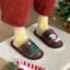 XIXITIAO Dép cotton nữ cho phòng ngủ mùa đông, hình chó cây thông Noel, giữ ấm sáng tạo