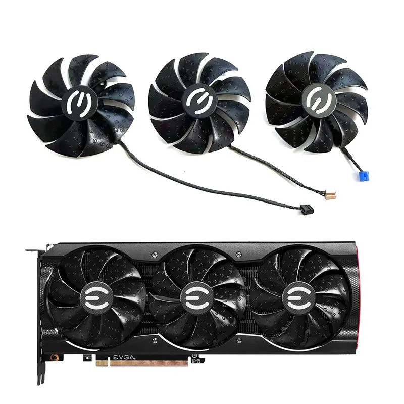 87MM 4PIN T129215Quạt GPU SU PLA09215S12H RTX 3070 cho Evga Rtx 3070 3080 3090 Xc3 Zwart Gaming Grafische Kaart Fan