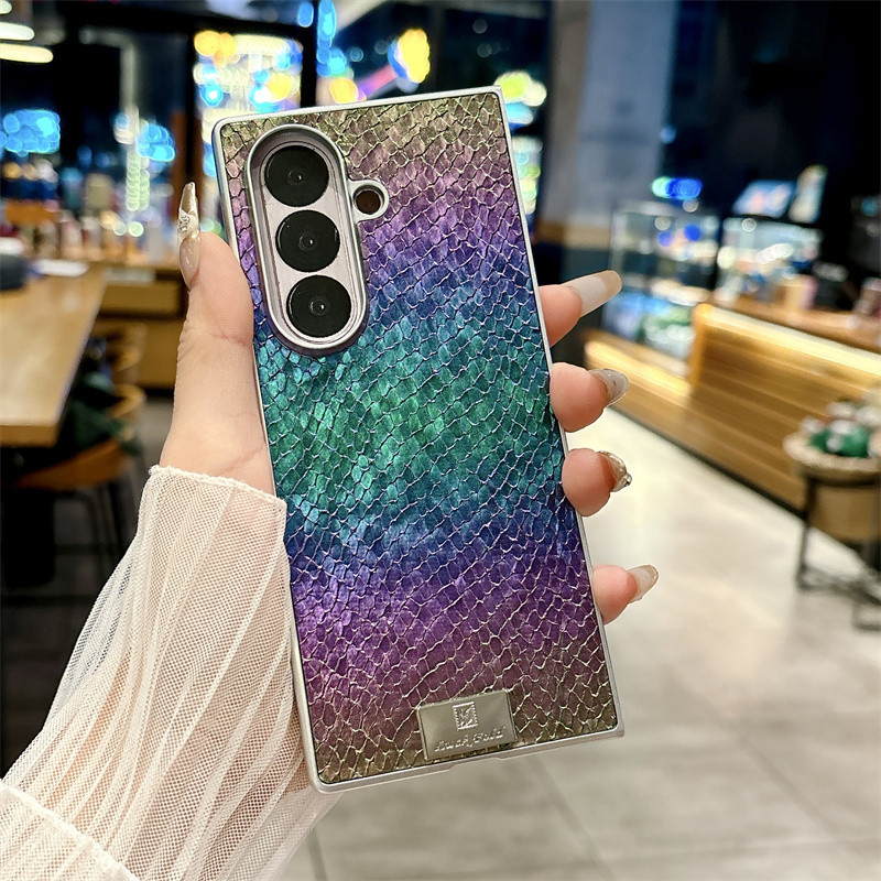 Ốp điện thoại họa tiết dệt Gradient cho Samsung Galaxy Z Fold 7 Fold 6 Fold 5 Fold 4 Z Fold 7 6 5 4 3 Ốp lưng bảo vệ