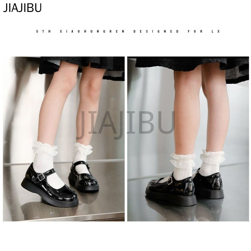 Giày Công Chúa Cosplay Đế Mềm Kiểu Pháp Dễ Thương Dành Cho Bé Gái Giày Da Lolita Đầu Tròn Chống Trượt Phong Cách Anh Màu Đen Đi Học Korean Fashion Kids Platform Mary Jane Doll Shoes Giày Bệt Trơn Màu Phong Cách Nhật Bản Cổ Điển