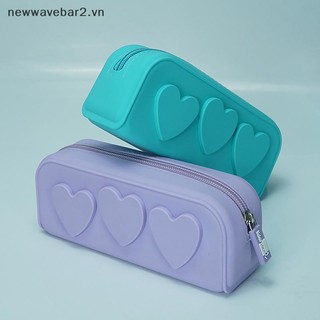 [Mới] Túi Zip Silicon Túi Silicon Trái Tim Có Thể Tái Sử Dụng Túi Đựng Mỹ Phẩm Hộp Đựng Cọ Trang Điểm Di Động Cho Nữ.