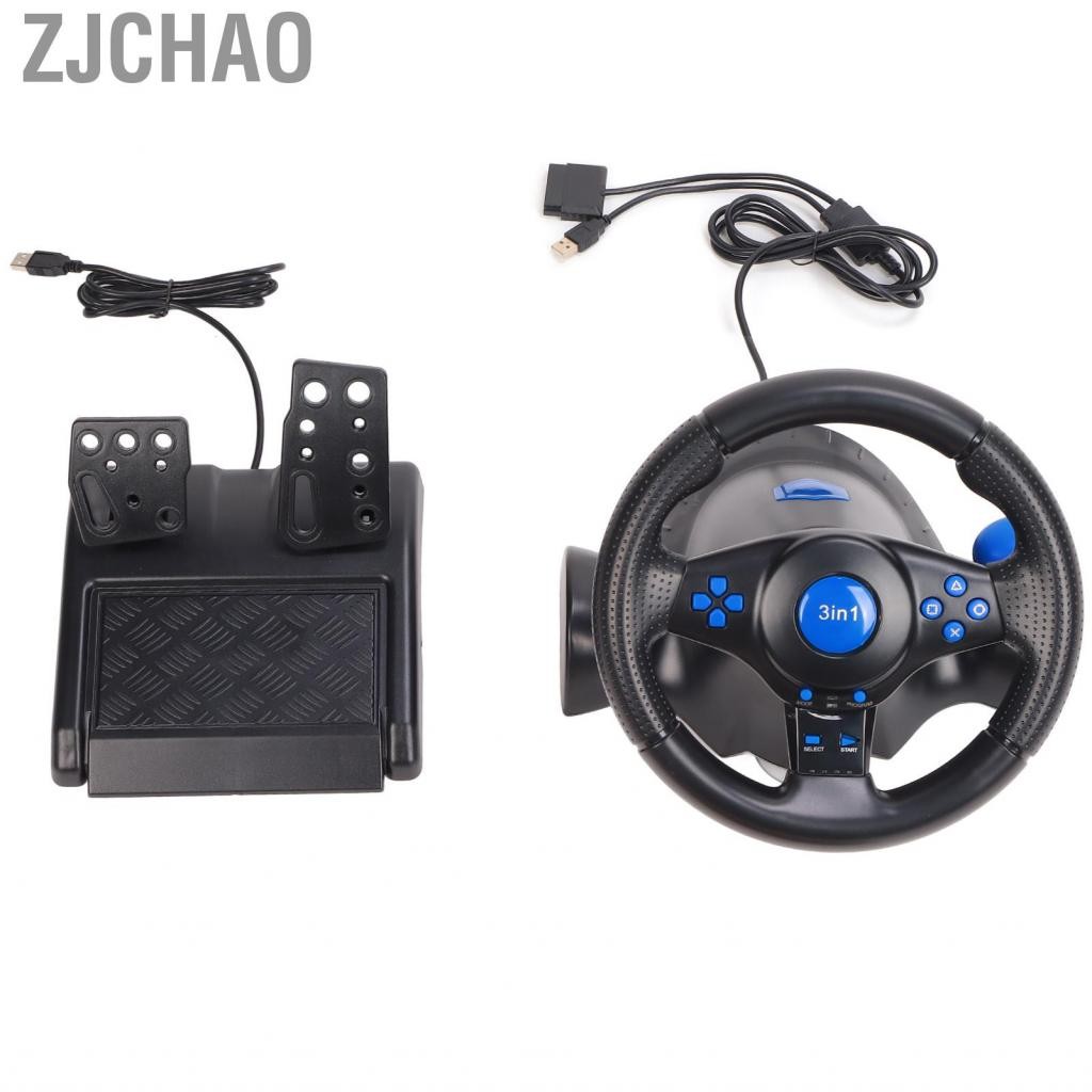 Zjchao Tay lái xe game Jeankak 180 ° bánh xe đua PC với bộ điều khiển lái xe trò chơi đa chức năng cho bàn đạp tuyến tính và chuyển đổi thiết bị cho PS3 PS2 PC