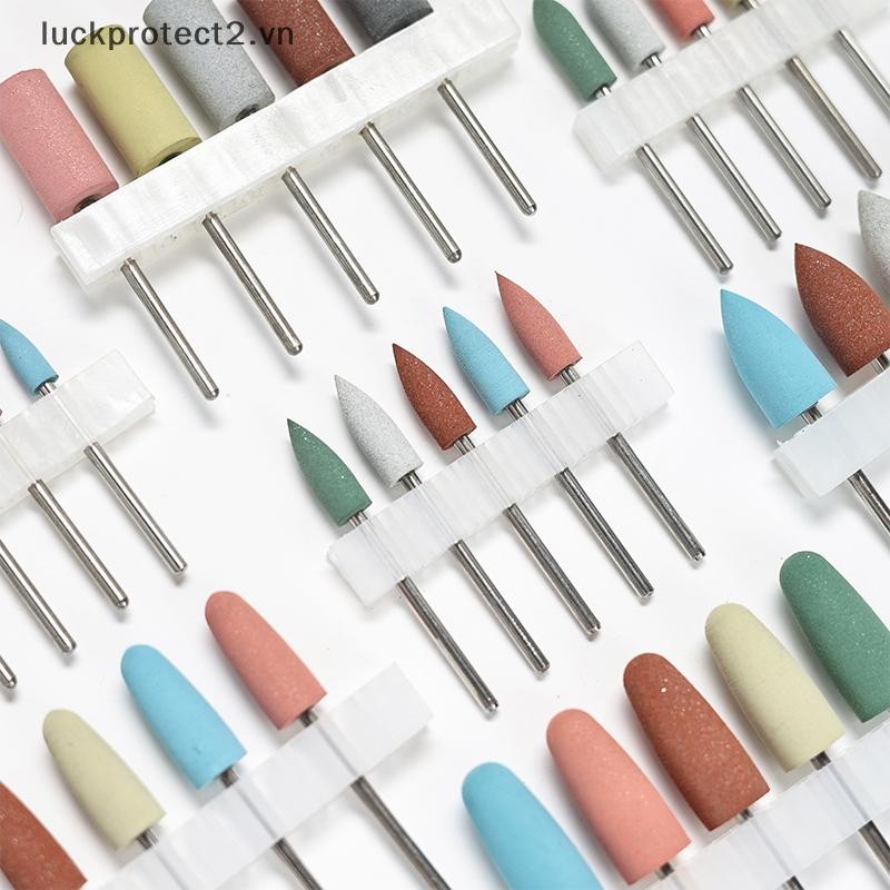 # luckpro #5PCS Mũi đánh bóng móng tay bằng cao su Mũi khoan silicon Mũi khoan Burr Bits Tập tin làm sạch lớp biểu bì cho tiệm làm móng tay nghệ thuật.
