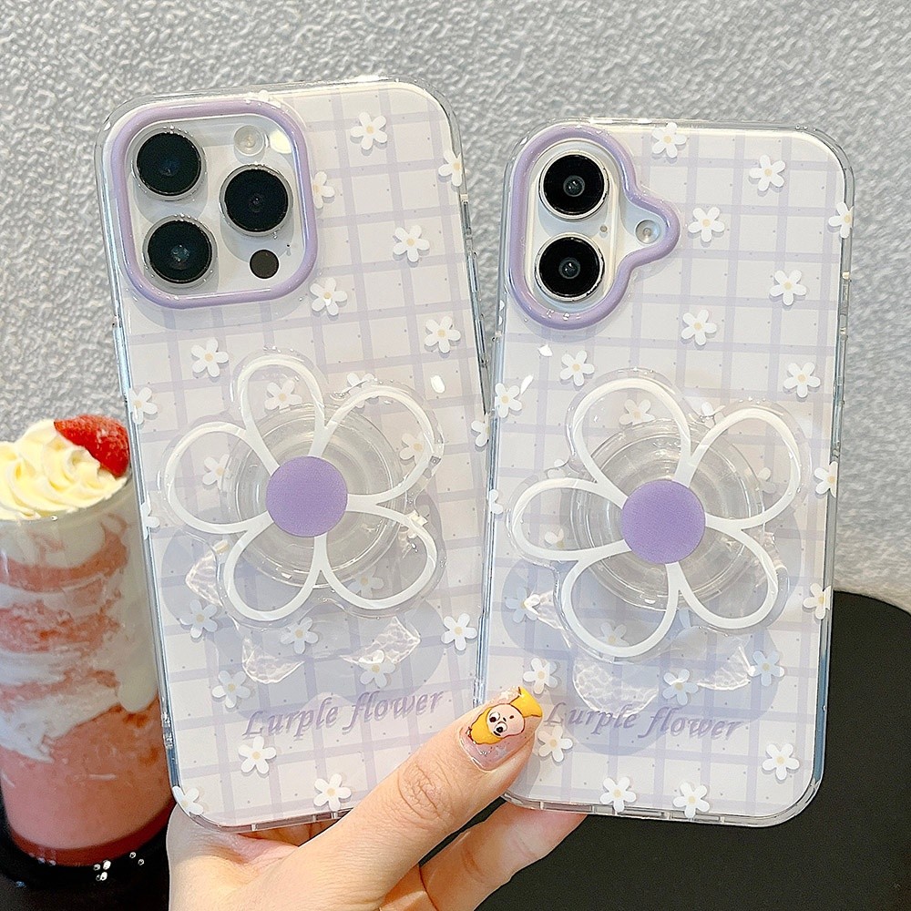 Ốp Điện Thoại Acrylic Dây Xích Hoa Cho iPhone 17 Pro Max 16 15 14 13 Vỏ Bảo Vệ Chống Sốc