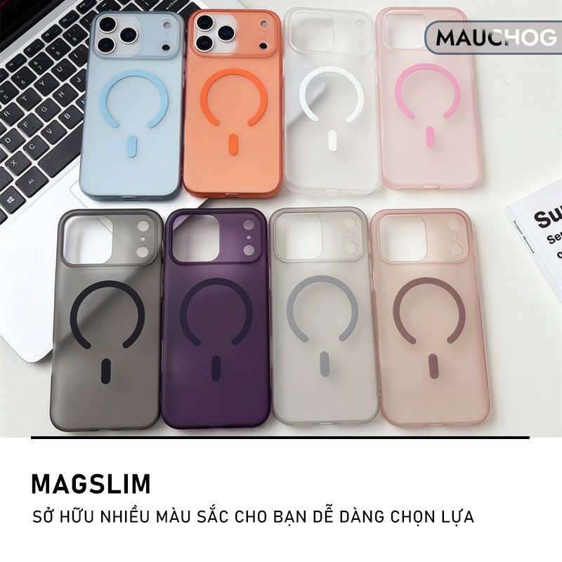 Ốp Siêu Mỏng Nhám Mờ Chống Vân Tay Hỗ Trợ Sạc Không Dây Cho Điện Thoại iPhone 17 Pro Max 16 15 14 13