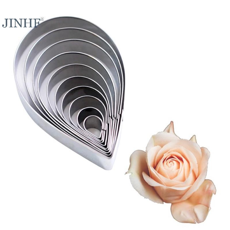 JINHF 7 Cái / bộ Thép Không Gỉ Chất Lượng Cao Hoa Hồng Cánh Hoa Cookie Cắt Khuôn Bánh Ngọt Khuôn Sugarcraft Bánh Dụng Cụ HOT
