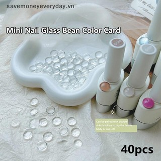 [savemoneyeveryday] 40 Chiếc Thẻ Màu Thủy Tinh Đầu Trong Suốt Hiển Thị Tròn Gel Ba Lan Thiết Kế Bảng Màu Móng Tay Đầu Thẻ Dụng Cụ Làm Móng Tay Phong Cách Hàn Quốc [vn]
