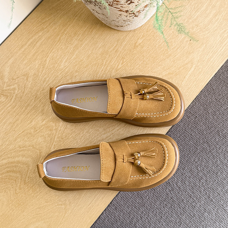 Atikota Nữ Giày Đế Bằng Slip-on Thời Trang Lắc Nhỏ Trang Trí Retro Đa Năng Thoải Mái Nhẹ Thường Ngày Đế Bằng