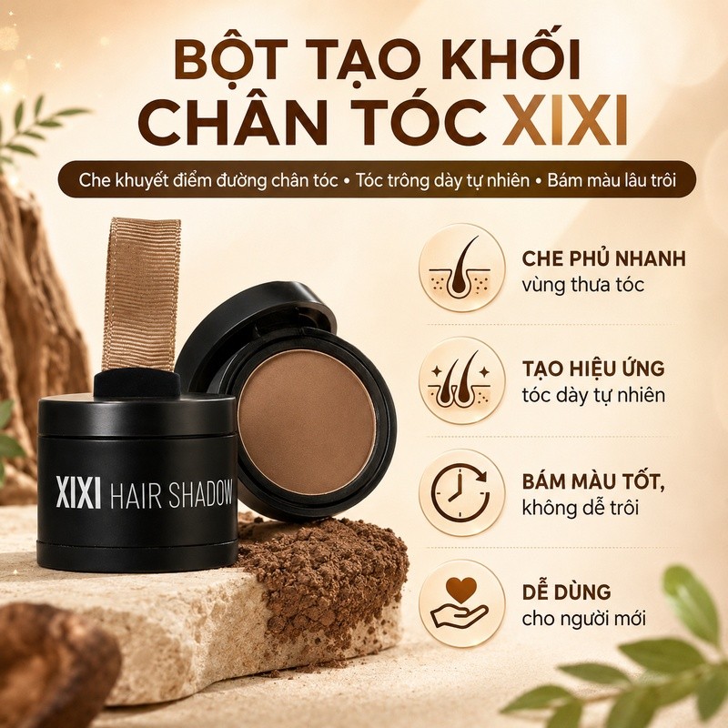 XIXI Phấn Tóc Tạo Viền Tóc Tự Nhiên, Che Khuyết Điểm, Lâu Trôi, Dễ Dặm Lại, Cho Mái Tóc Dày Dắn D769
