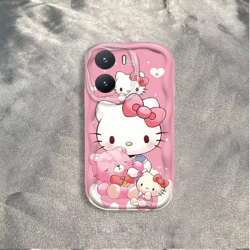 Vỏ Silicon Hoạt Hình Cho VIVO Y16 4G Y02S Điện Thoại Thông Minh 3D Vỏ Điện Thoại Mềm TPU Kitty Sinh Viên Chống Sốc Ốp Lưng