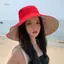 PNPIA- 1Pc Mùa Hè Lớn Vành Mũ Chống Nắng Cho Nữ Bên Biển Chống Nắng UV Beach Cap Hai Mặt Mũ Chống Nắng Người Cá Mũ W Dây Chống Gió