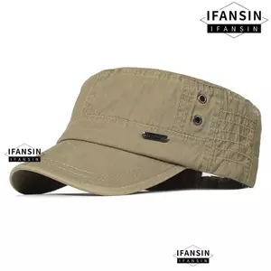 Mũ vành phẳng FANSIN, Mũ phẳng có thể điều chỉnh thoáng khí, Mũ bóng chày Cotton rửa nhẹ chống nắng cổ điển