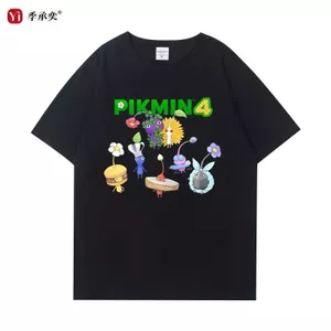 Pikmin PIKMIN4 Anime Hàng Hóa Ngắn Tay Nam Nữ Mùa Hè Cotton Nguyên Chất Rời Thả Vai Cặp Đôi Mặc Áo Thun Nửa Tay