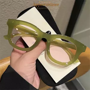 Kính râm vuông IAPPORTUNIA, Kính râm xanh thạch đầy màu sắc phổ biến, Kính mắt thời trang UV400 INS Style dành cho nữ và nam giới